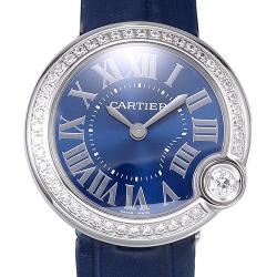 Cartier 卡地亚 BALLON BLANC DE CARTIER 白气球 银壳蓝面镶钻 N厂定制版